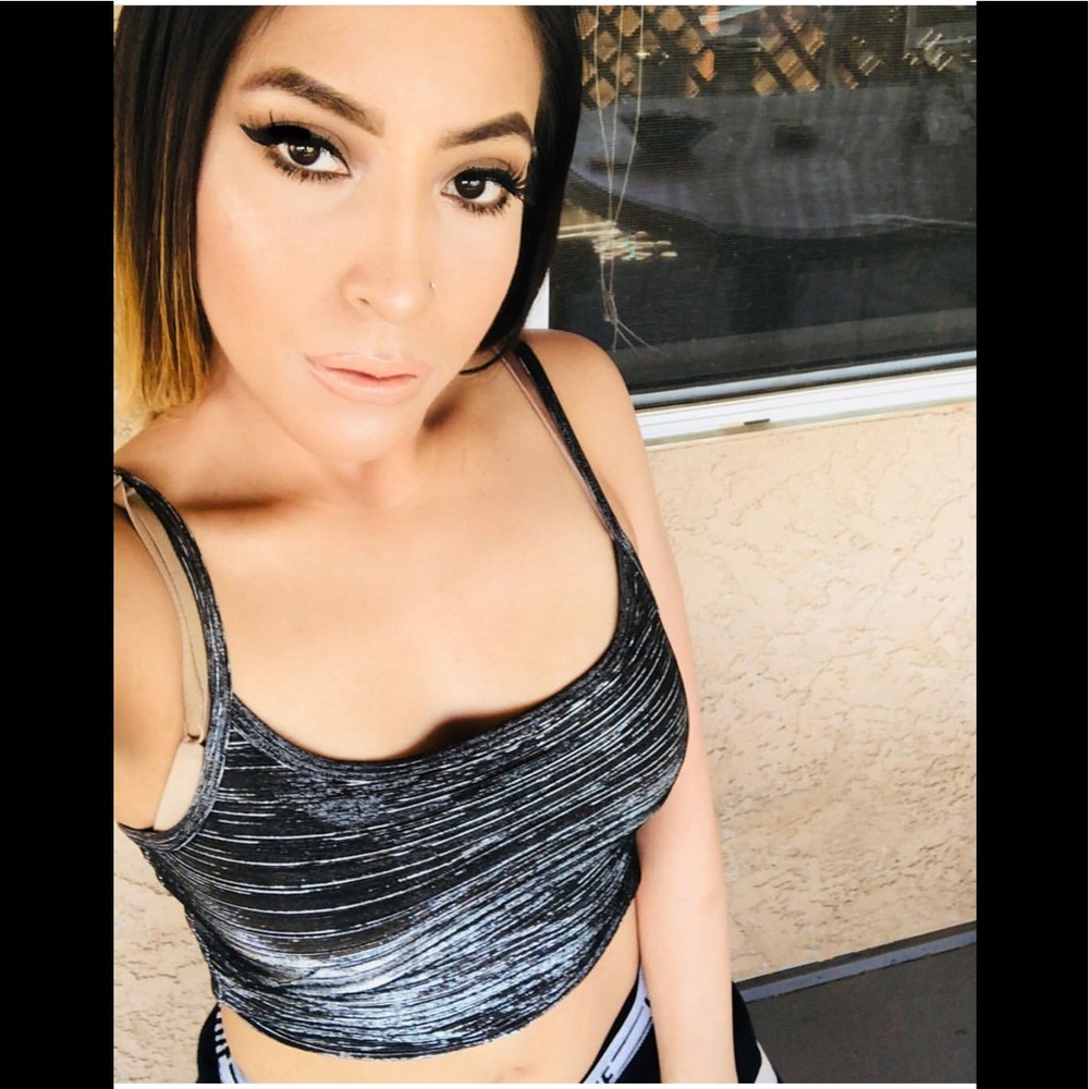 WRAPPER Black & Silver Spaghetti Strap Top
